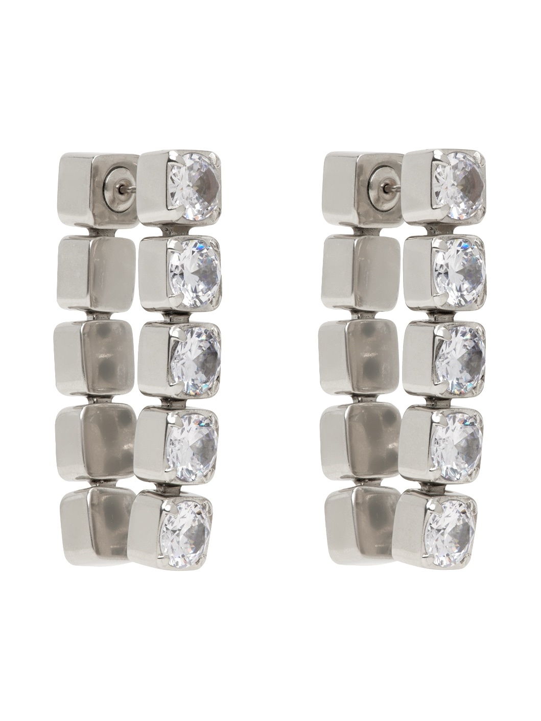 Silver Crystal Earrings - 2