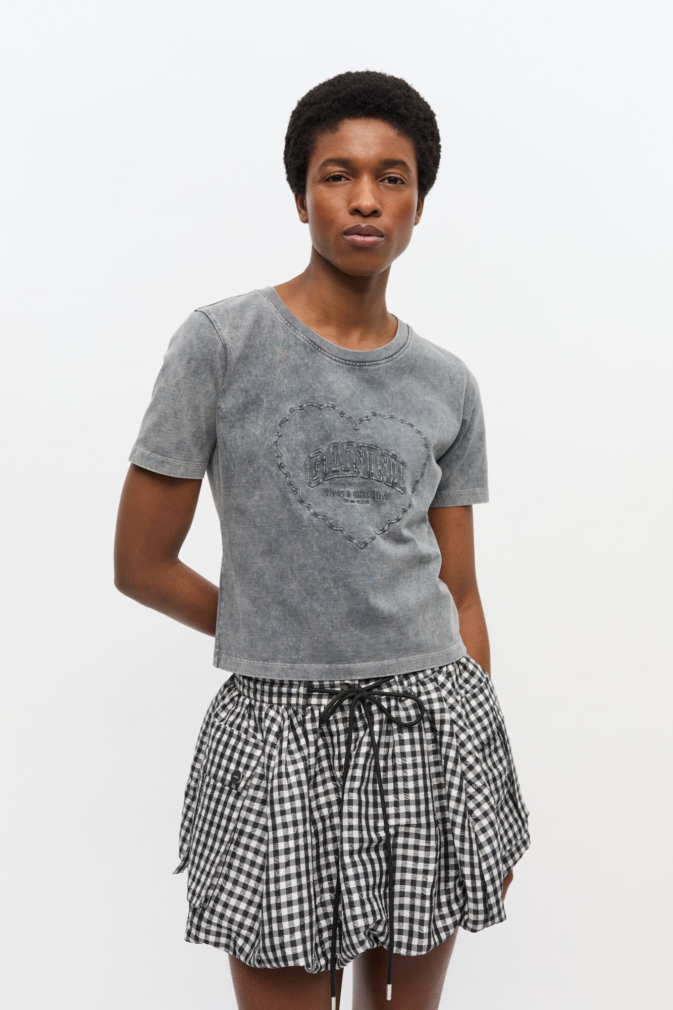 GREY WASHED HEART T-SHIRT - 2