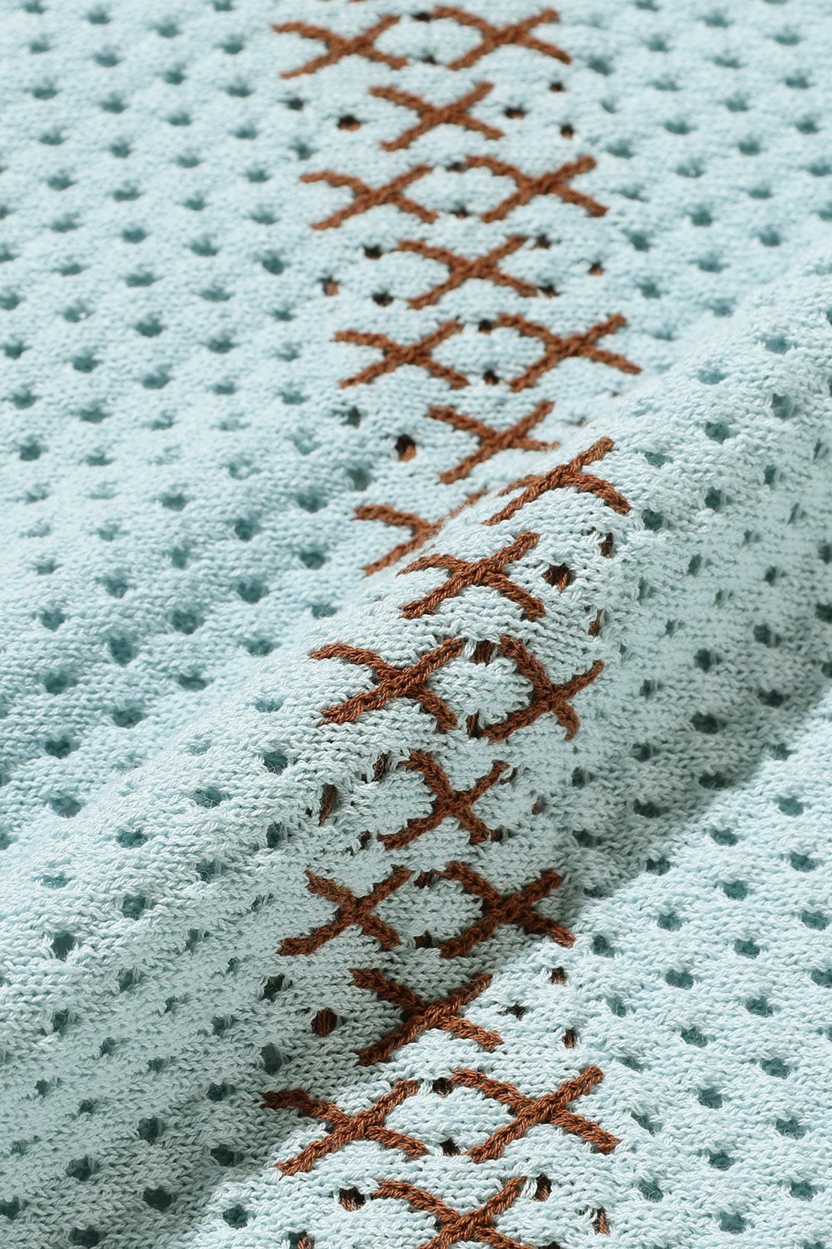 Knit Polo Mesh Stripe - Sax - 4