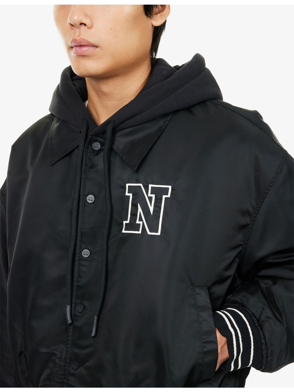 Logo-Patch Hooded Nylon Bomber Jacket - 5