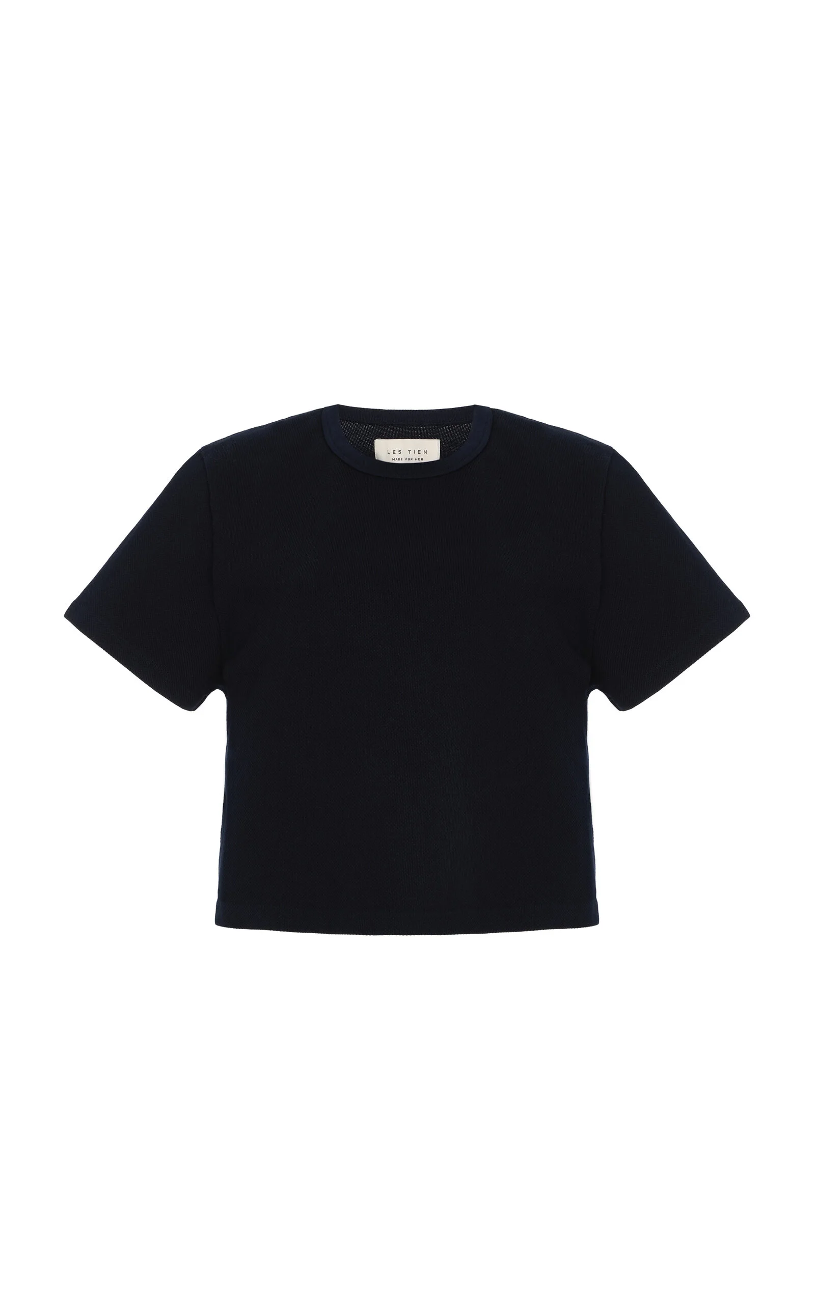 Daria Cropped Cotton T-Shirt navy - 1