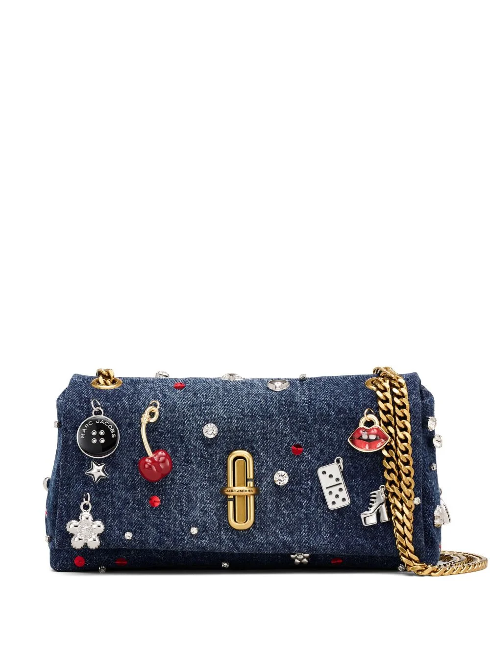 miniThe Trinket charm denim dual-chain crossbody bag - 1