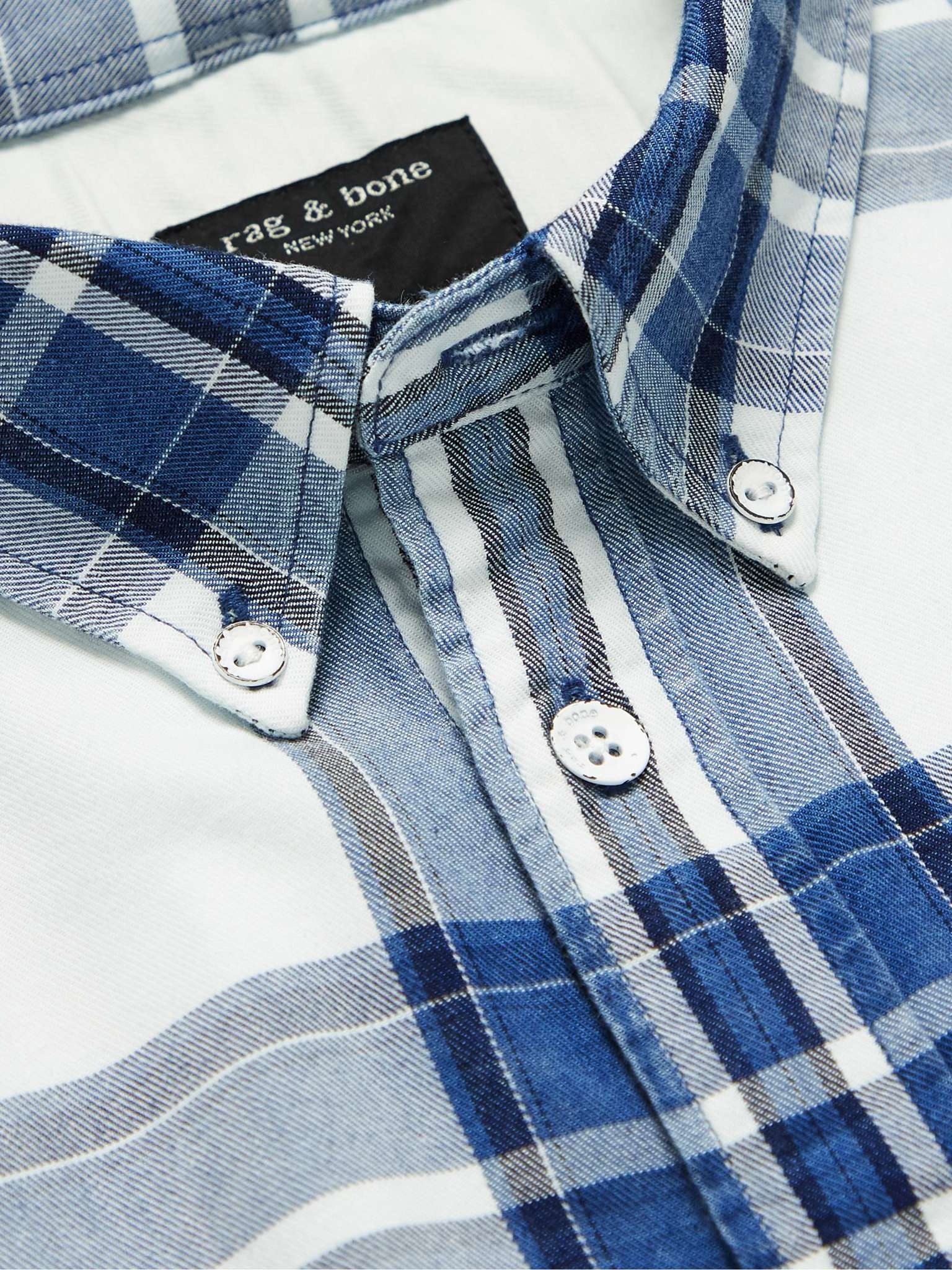 Tomlin Slim-Fit Button-Down Collar Checked Cotton-Blend Flannel Shirt - 5