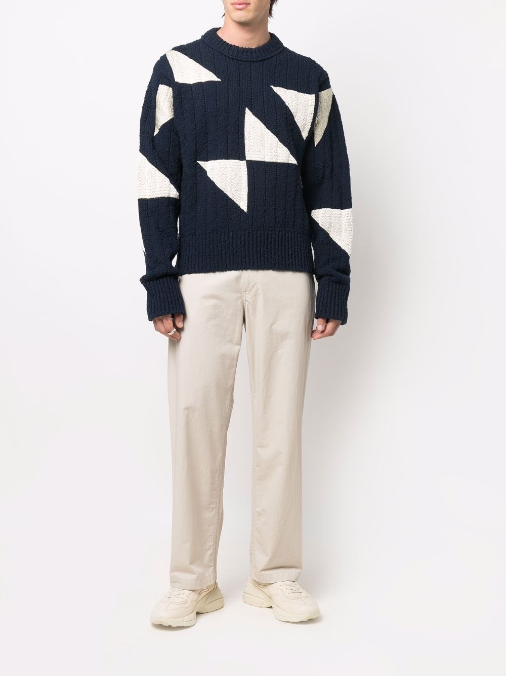 GEOMETRIC CREW-NECK JUMPER - 5