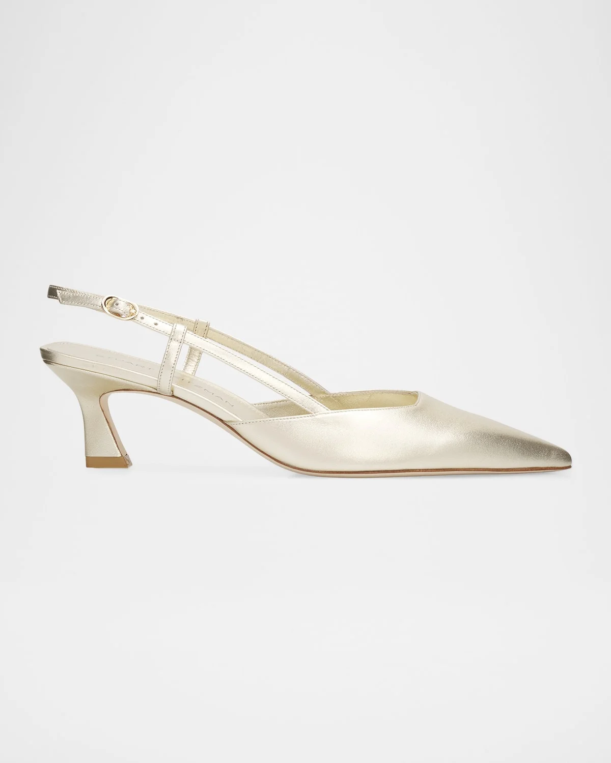 50mm Vinnie Metallic Leather Slingback Pumps - 1
