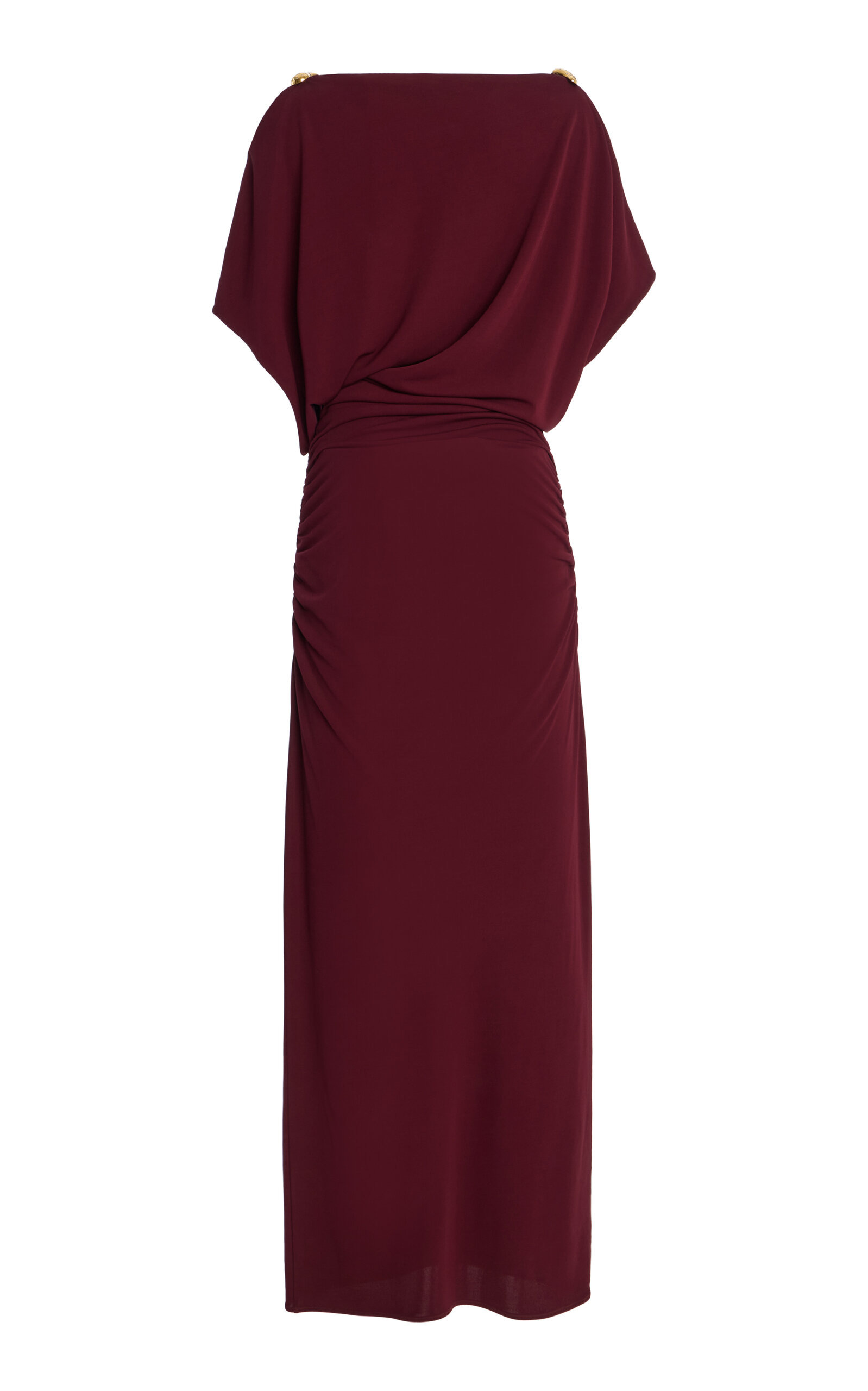 Brina Asymmetric Jersey Midi Dress burgundy - 5