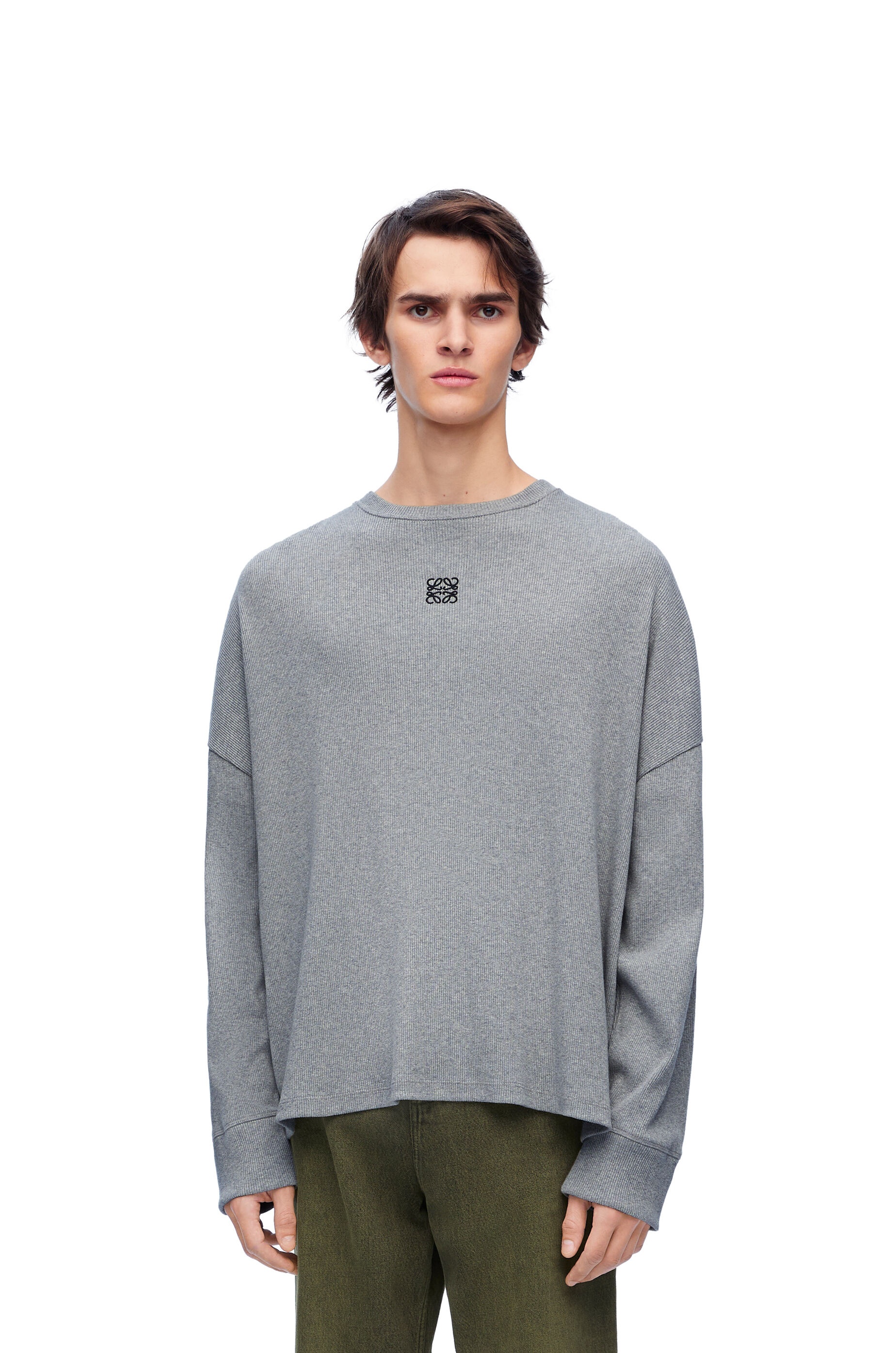 Oversized fit long sleeve T-shirt in cotton - 3