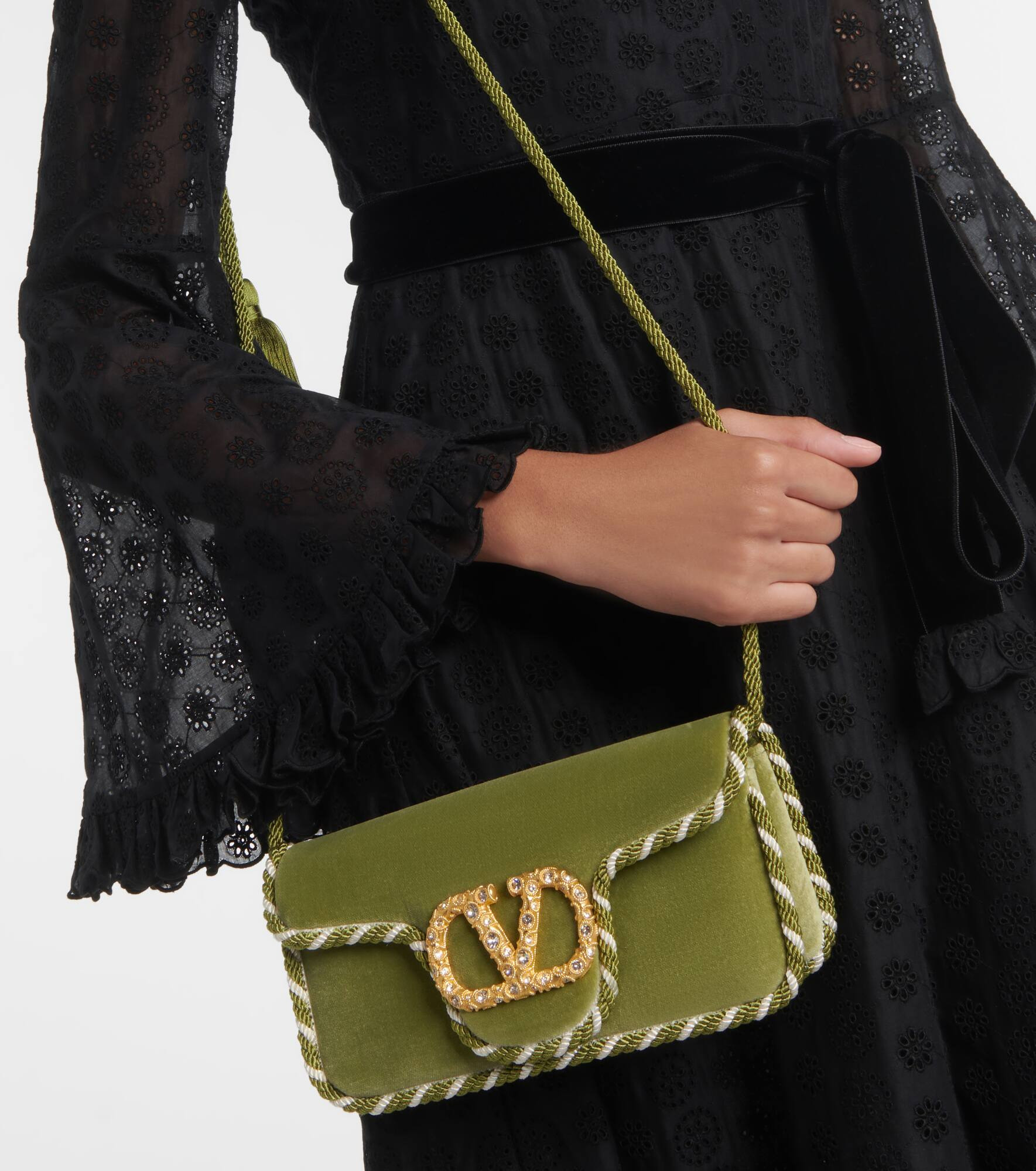 Locò Mini embellished velvet clutch - 2