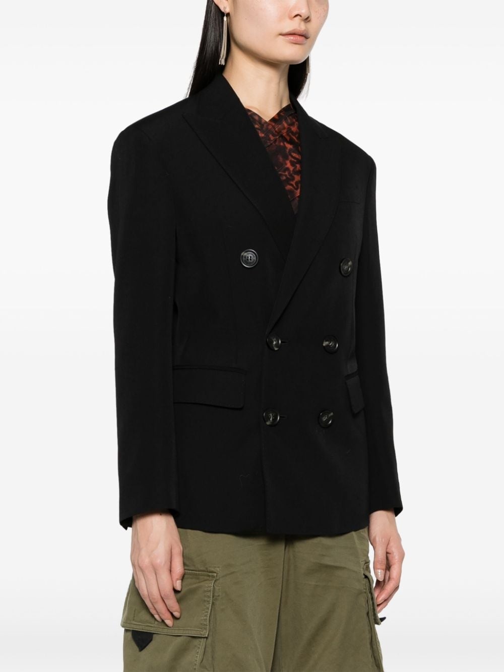 double-breasted wool blazer - 3