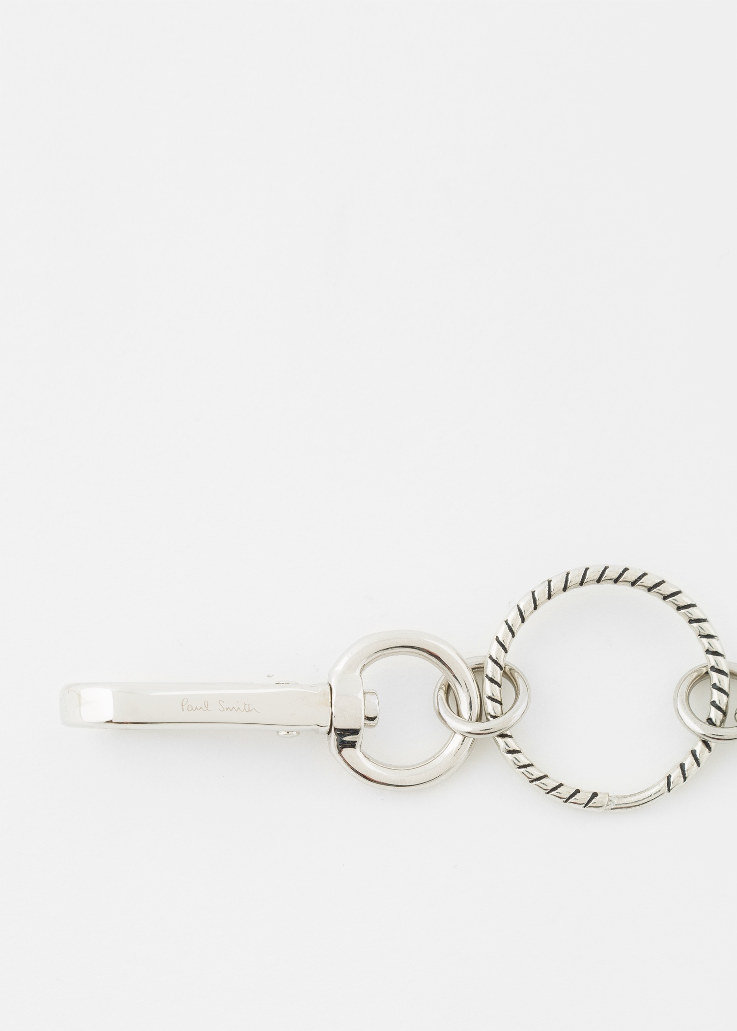 'Signature Stripe' Tag Metal Keyring - 2