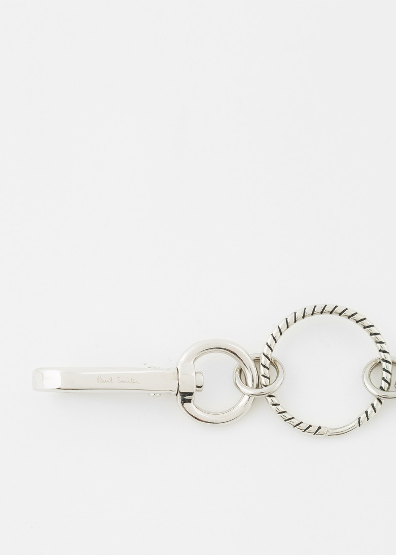 Paul Smith 'Signature Stripe' Tag Metal Keyring outlook