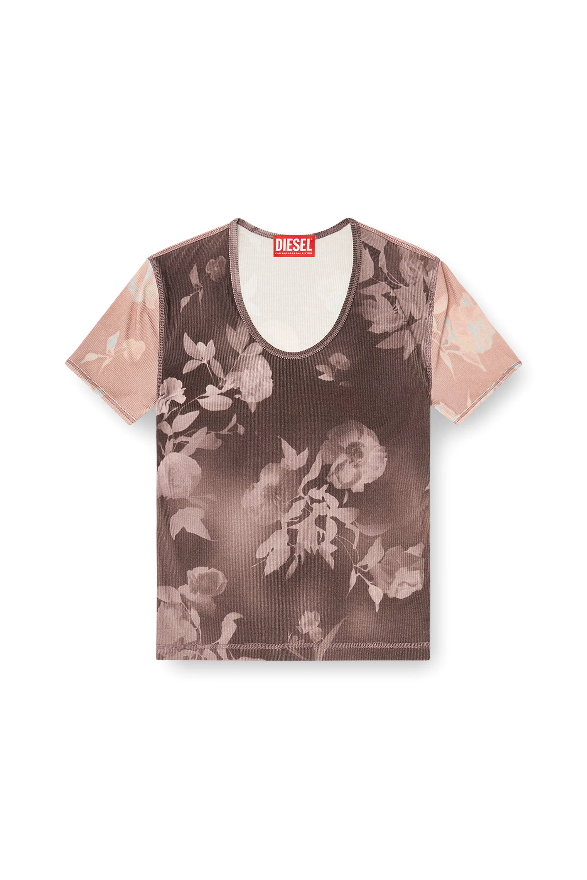 TOP IN FLORAL-PRINT RIBBED JERSEY - 1