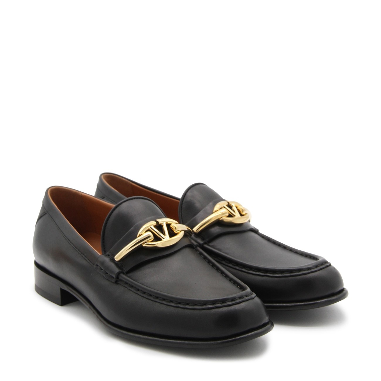 black leather loafers - 2