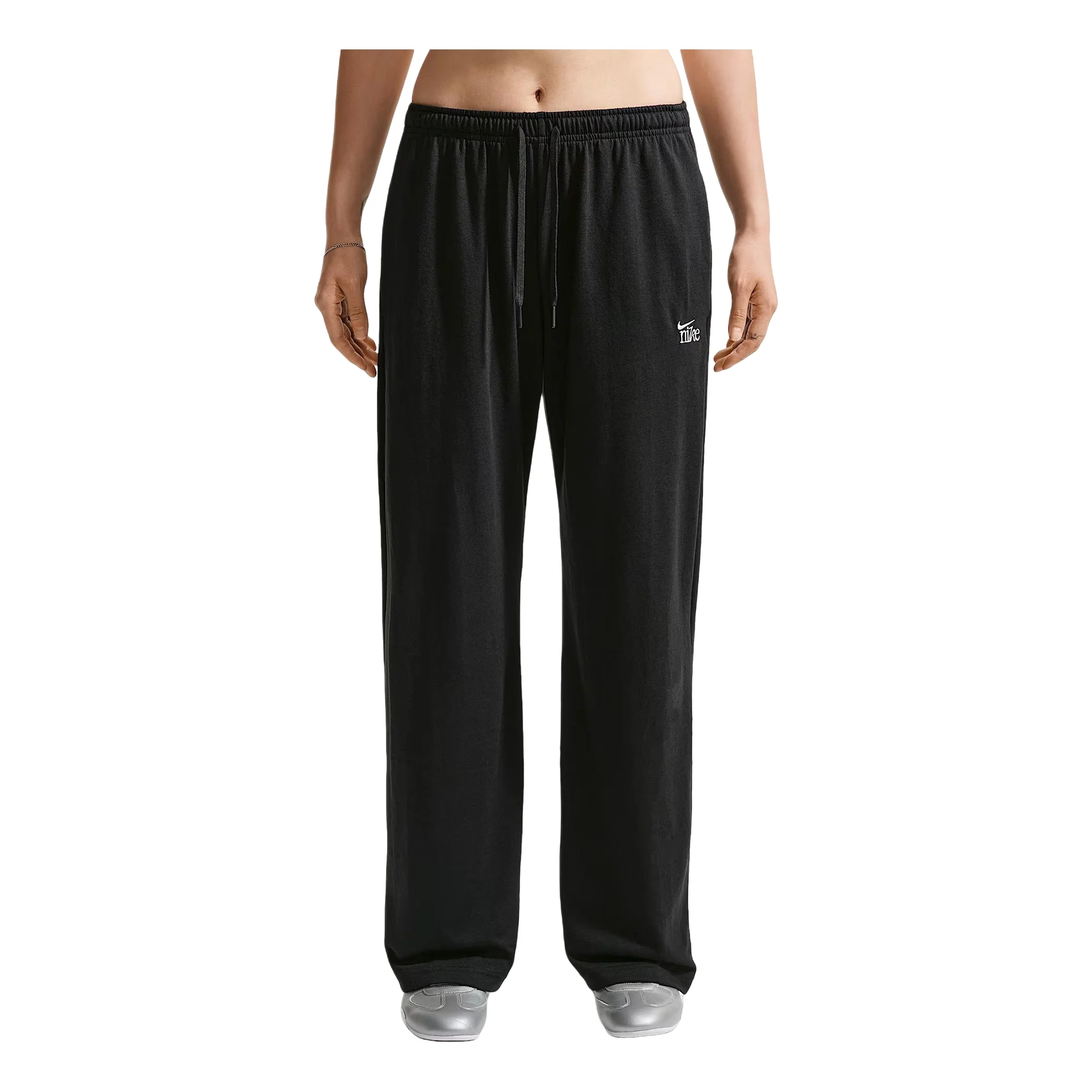 (WMNS) Nike Sportswear Chill Knit Mid-Rise Straight Leg Pants 'Black' IQ0093-011 - 1