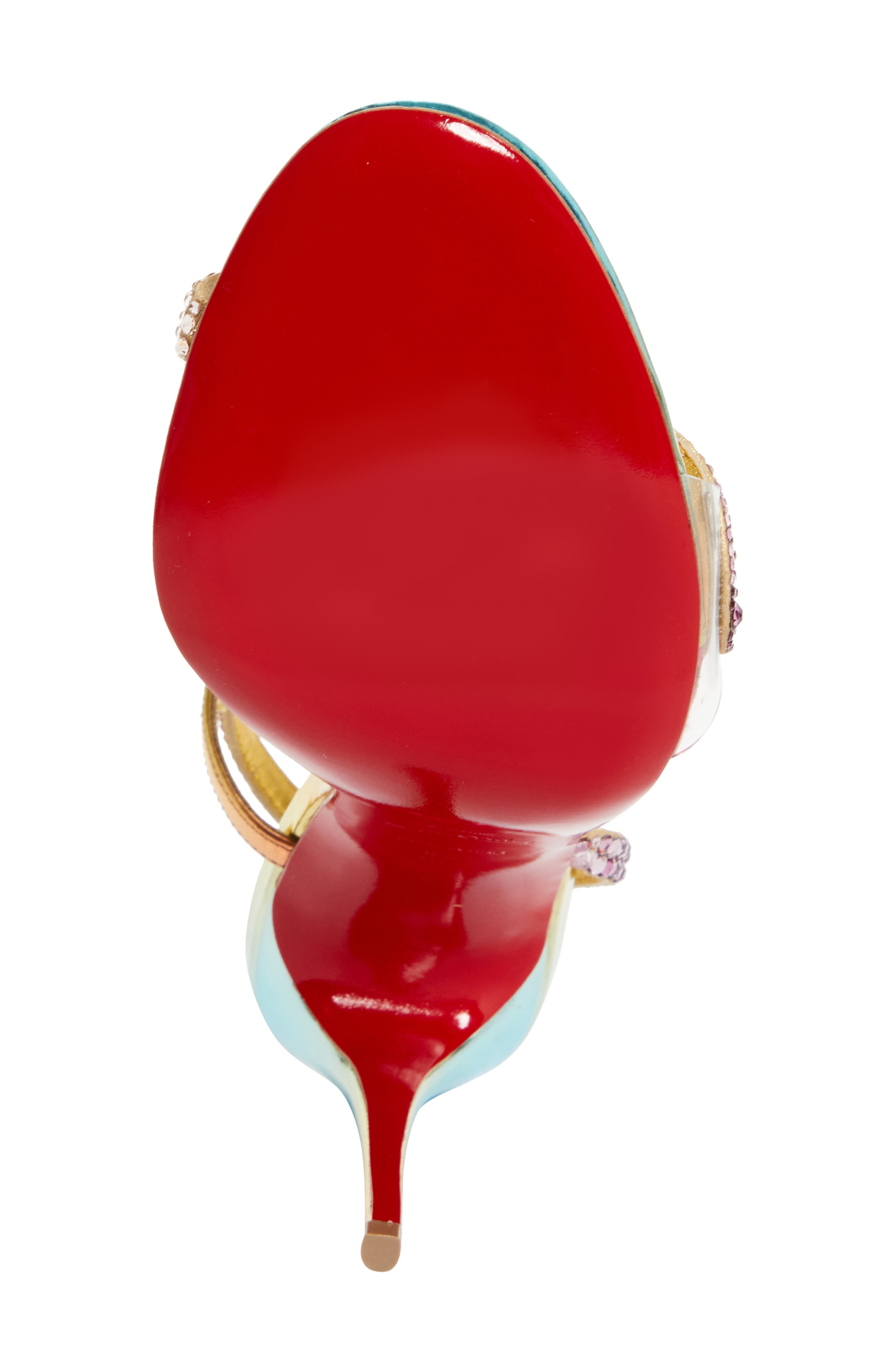 Christian Louboutin Rosalie Iridescent Slingback Sandal in Boreal/Multi/Lin Gold at Nordstrom - 6