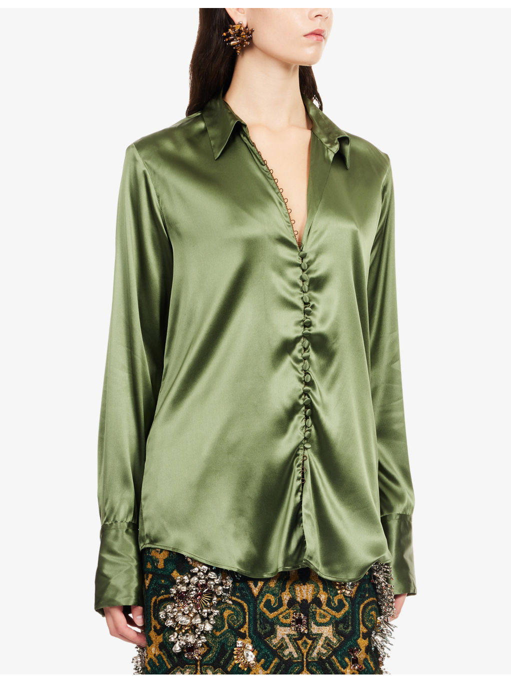 Celinas Long-Sleeve Silk Shirt - 3