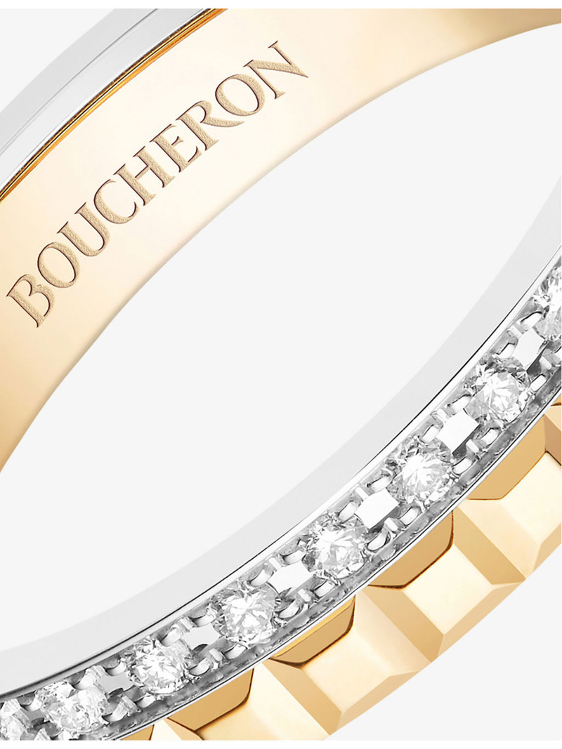 Boucheron Quatre Radiant Edition 18ct yellow-gold, 18ct white-gold and 0.24ct diamond ring outlook