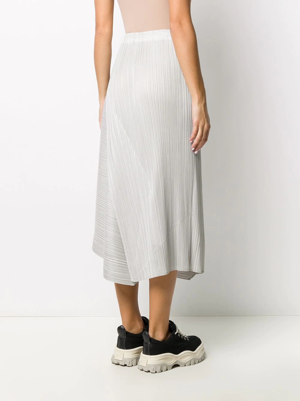 wrap-style pleated skirt - 4