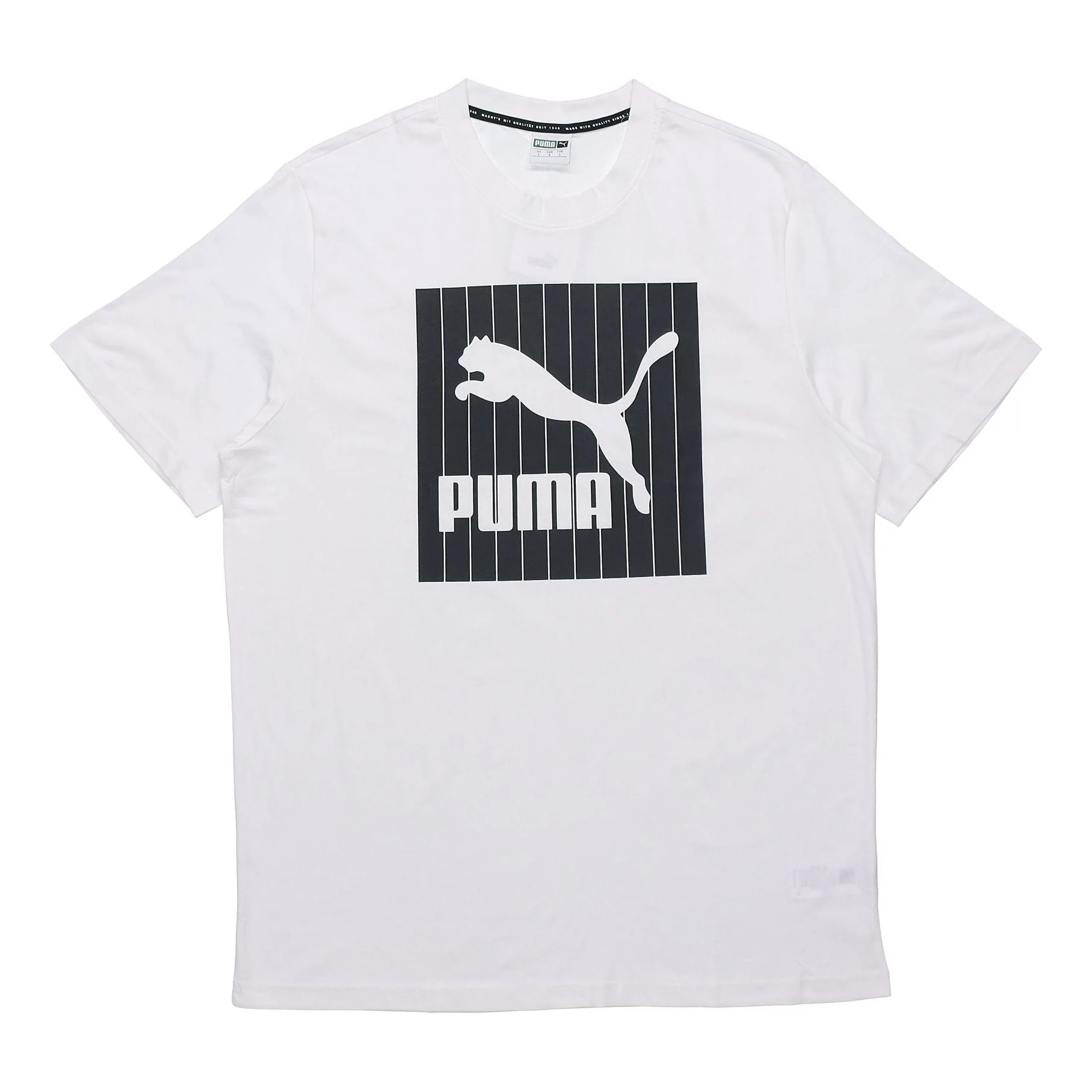 PUMA Logo Round Neck Short Sleeve White 579871-02 - 1