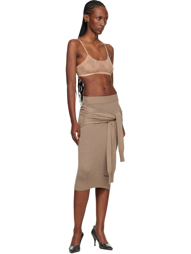 Marine Serre Beige Hybrid Knit Wrapped Midi Skirt outlook