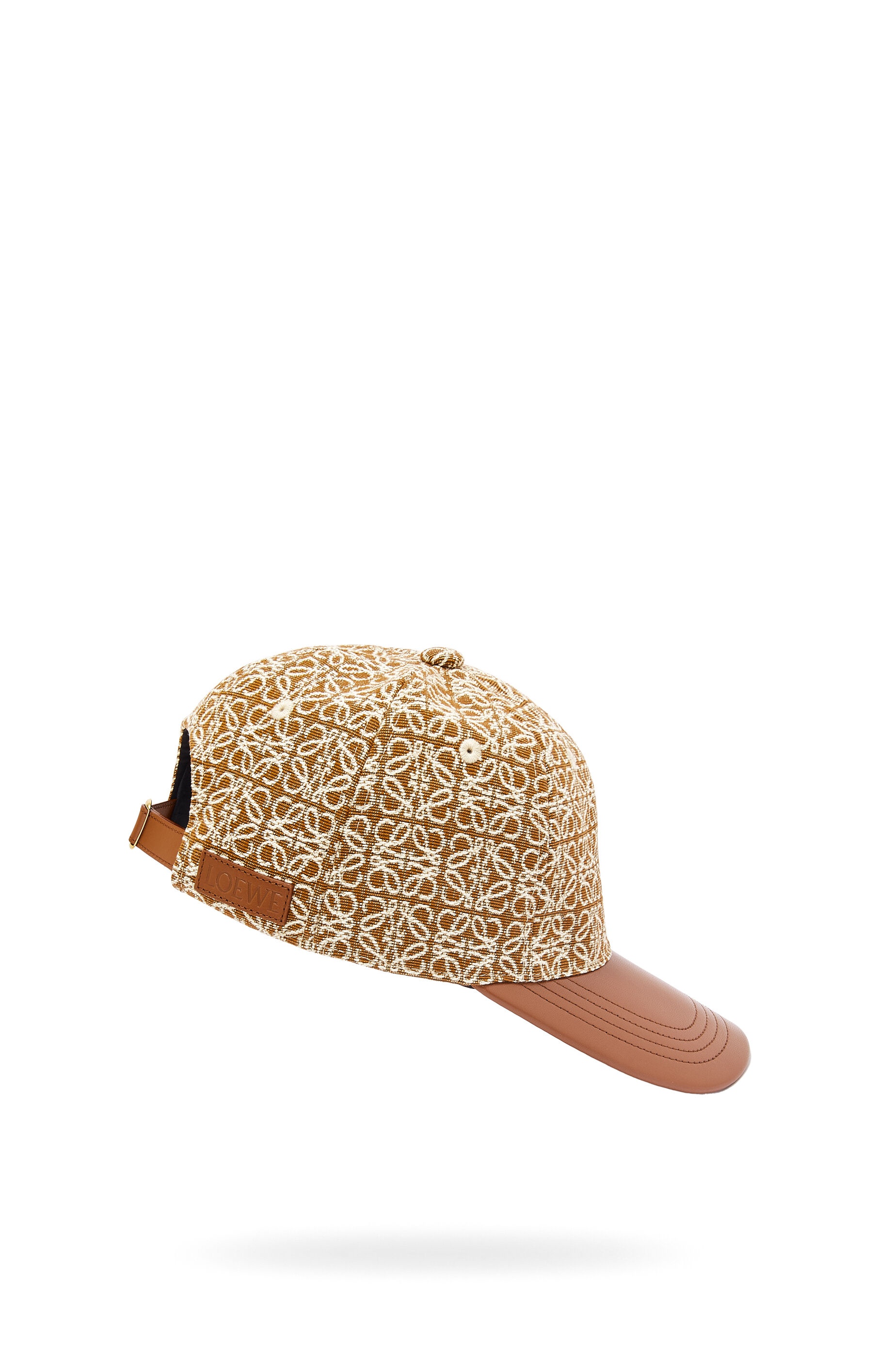 Loewe Anagram cap in jacquard and calfskin | REVERSIBLE