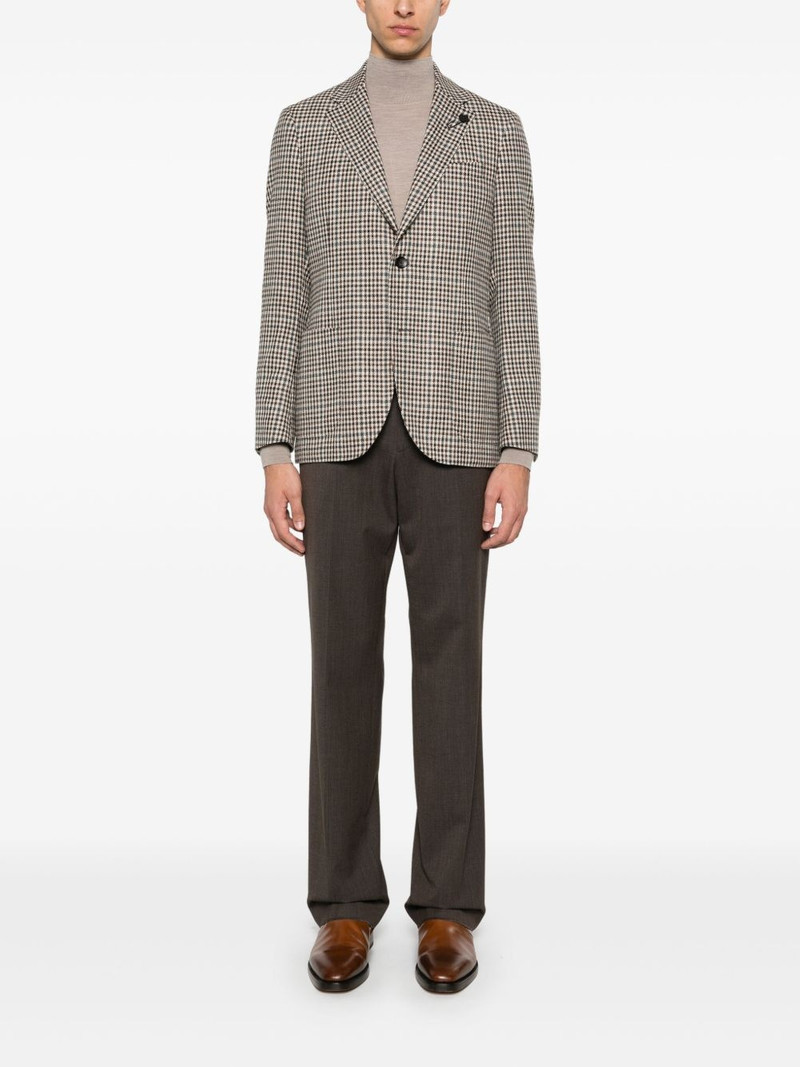 LARDINI brooch-detail blazer outlook