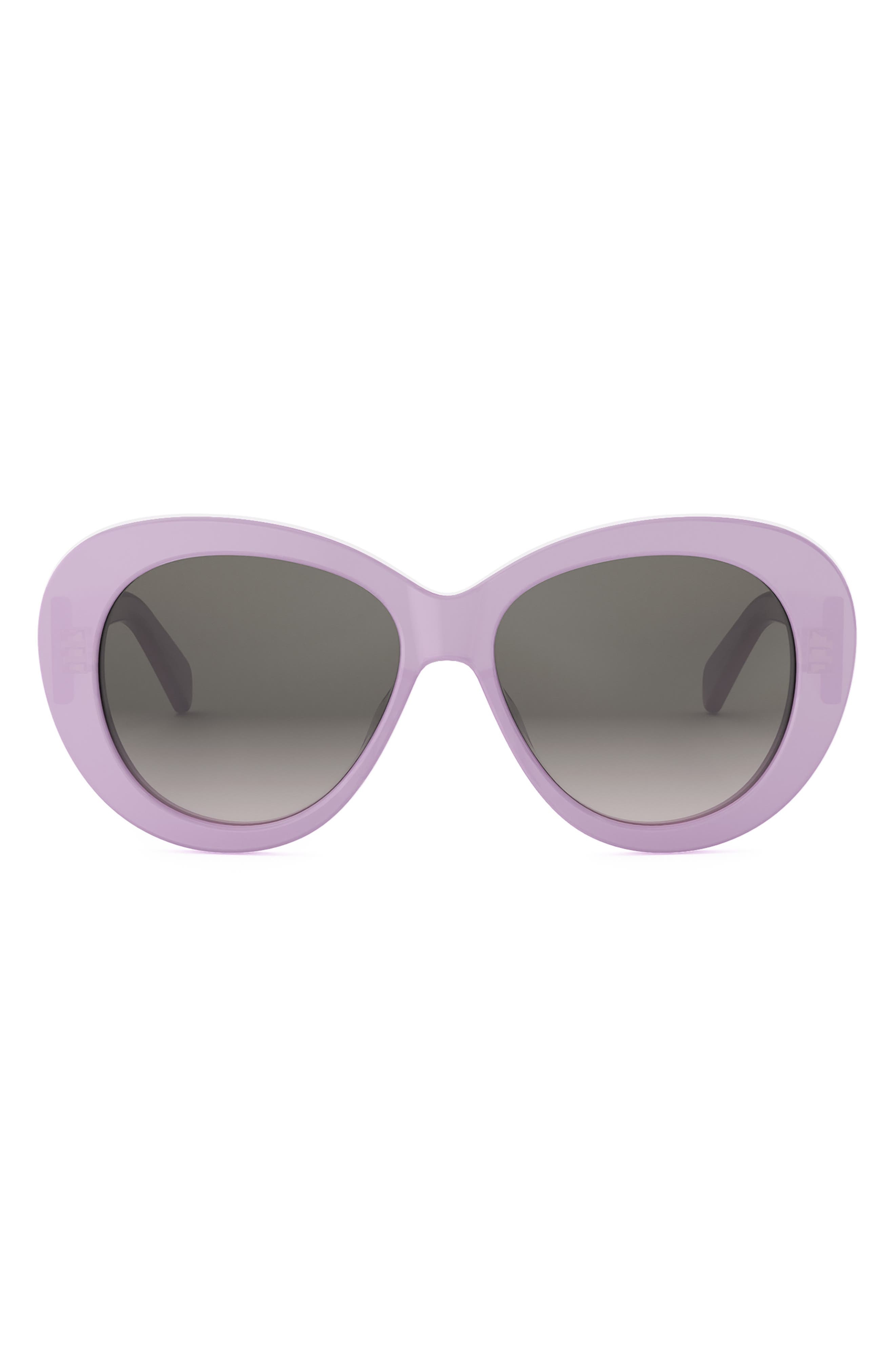 CELINE Triomphe 55mm Gradient Butterfly Sunglasses in Shiny Lilac /Gradient Brown at Nordstrom - 1