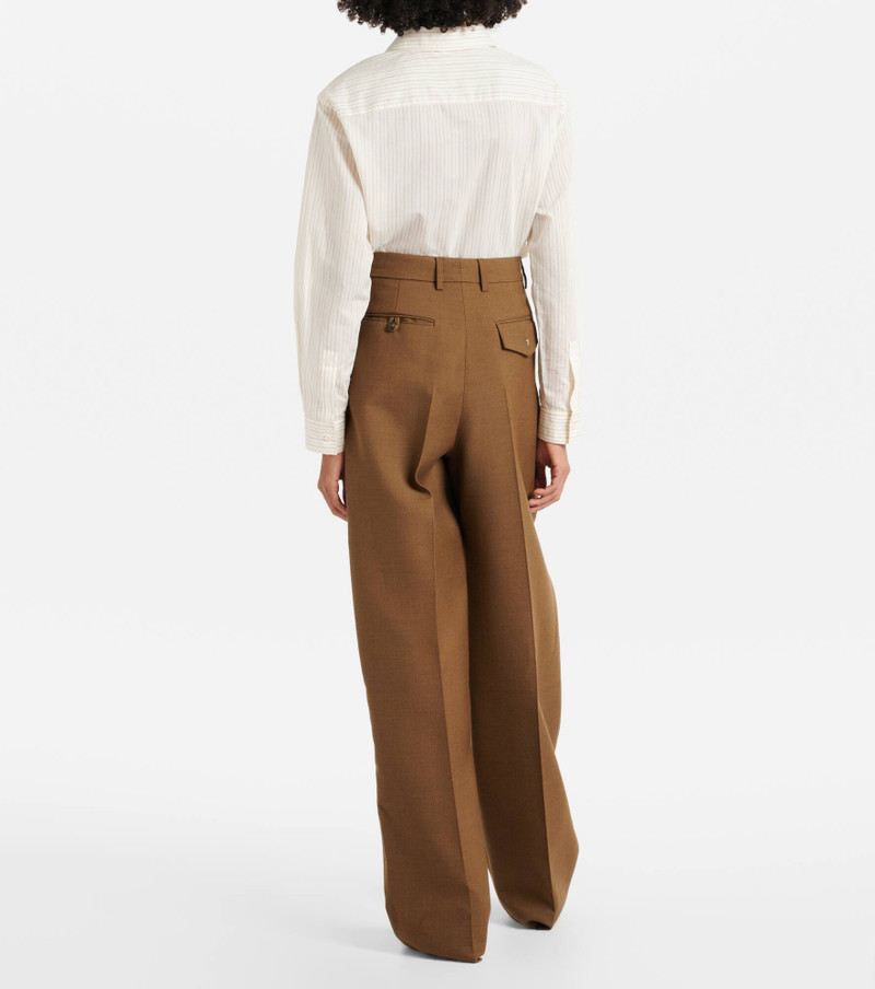 High-rise wool twill wide-leg pants 3