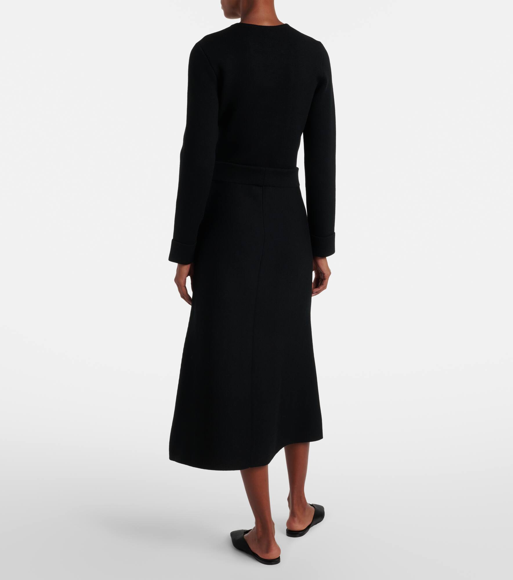 Sharp Ambition wool-blend midi skirt - 3