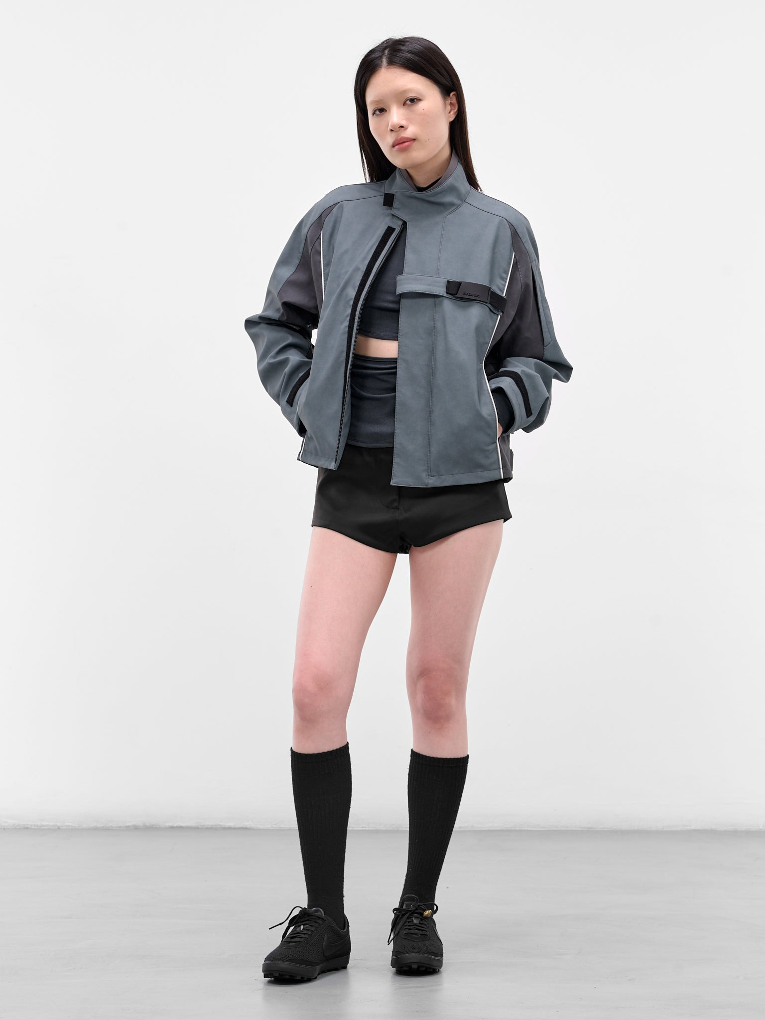 Charcoal Double Layer Crop Top - 6