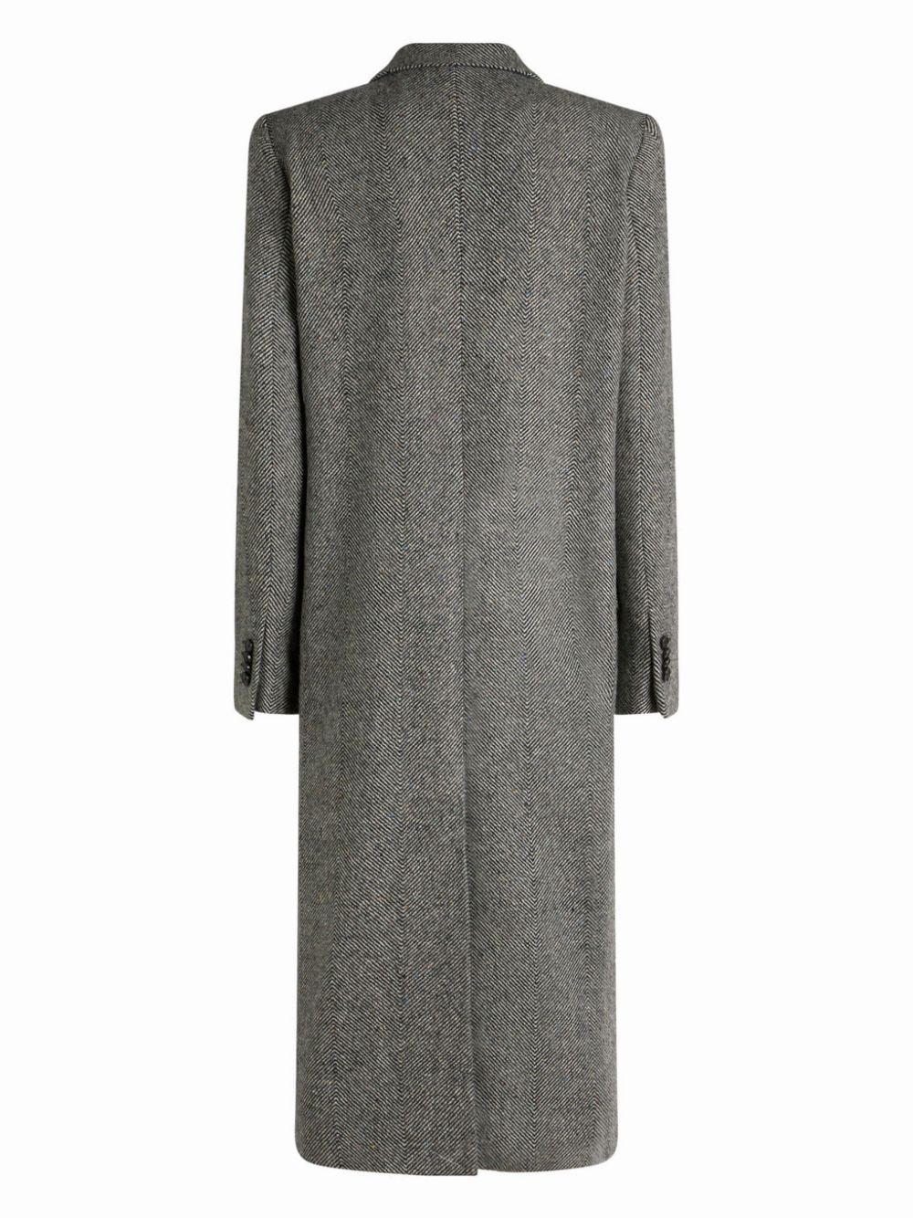 herringbone-pattern double-breasted coat - 6