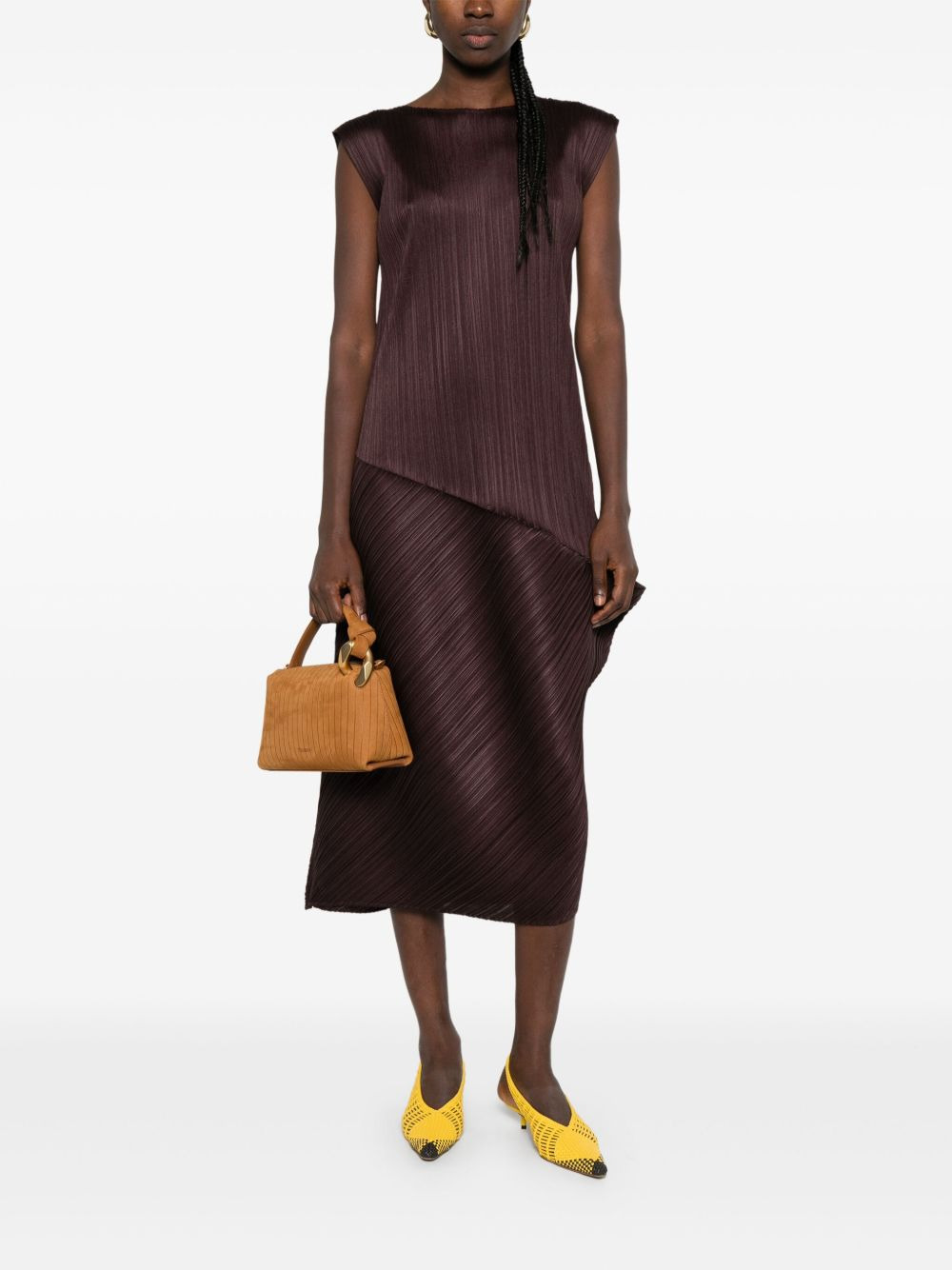 Leap pleated asymmetric midi dress - 2