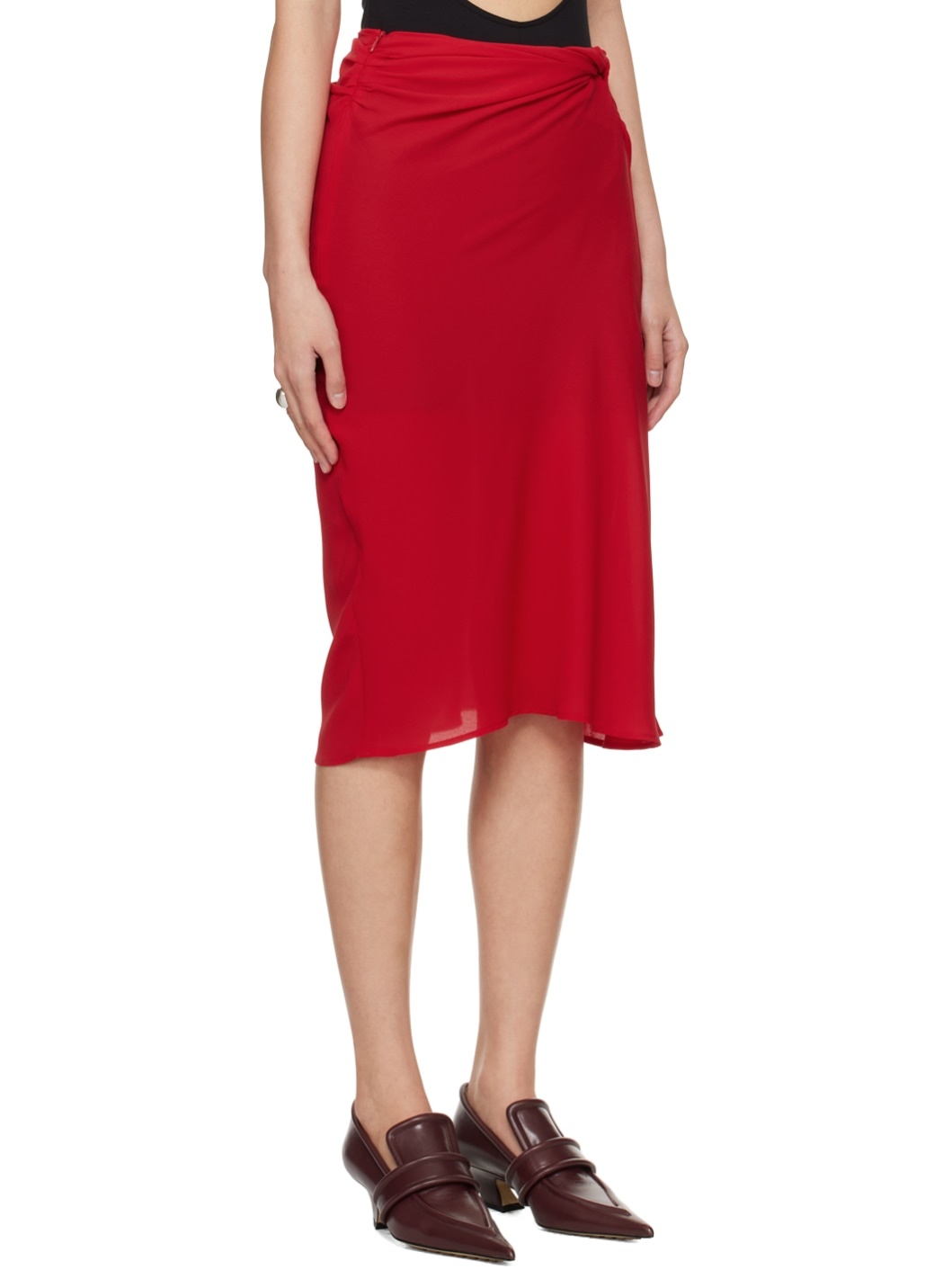 Red Vela Midi Skirt - 2