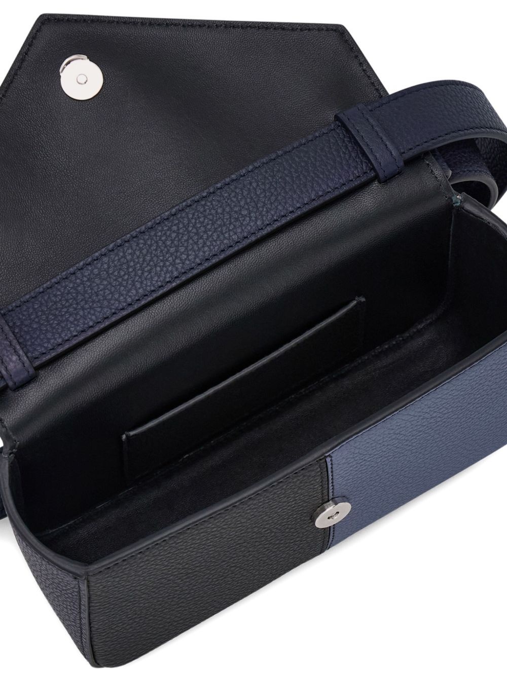 colour-block leather shoulder bag - 5