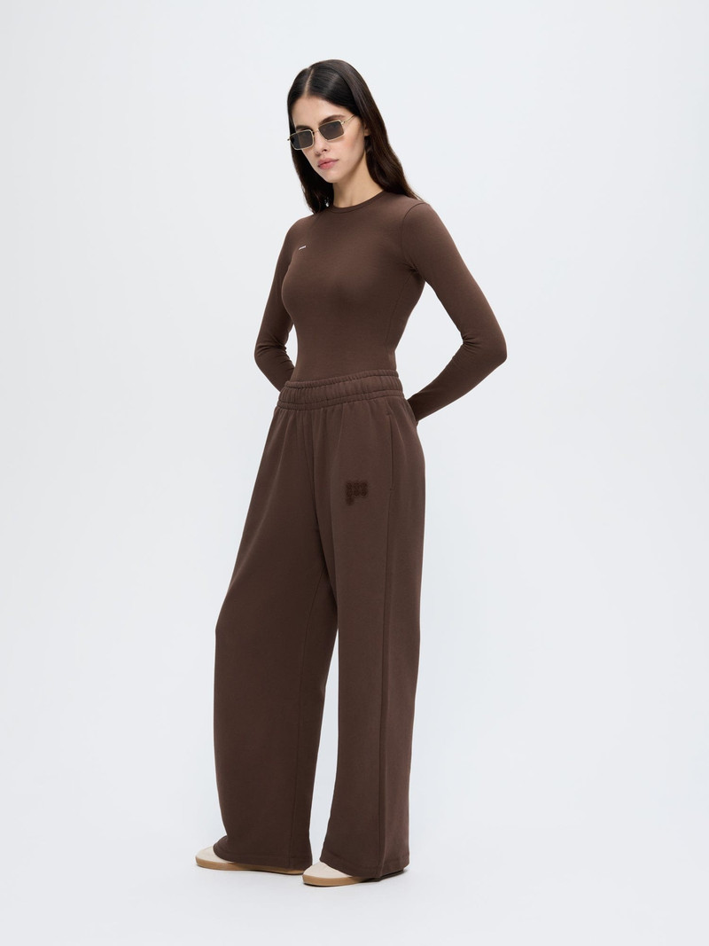 PANGAIA Womens Straight Leg Track Pants - Mahogany Brown outlook