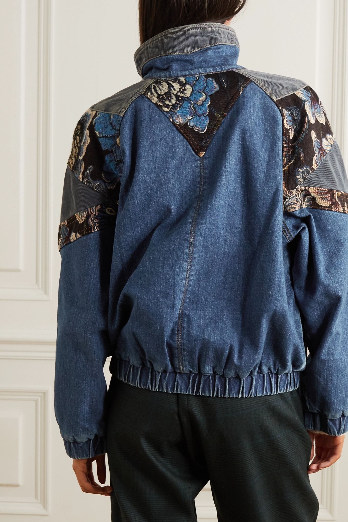 Patchwork denim, jacquard and cotton-corduroy jacket - 4