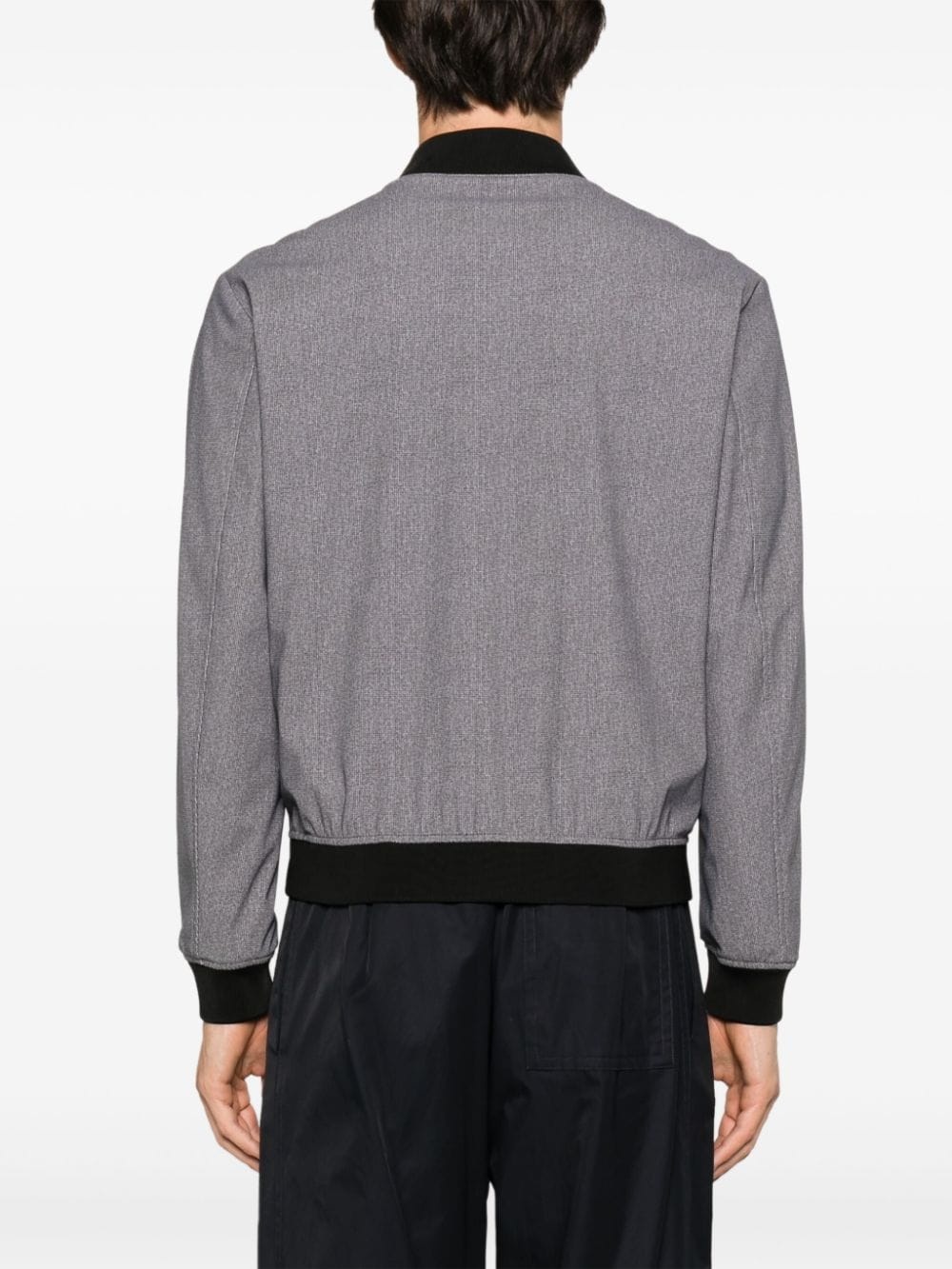houndstooth-print zip-up jacket - 4