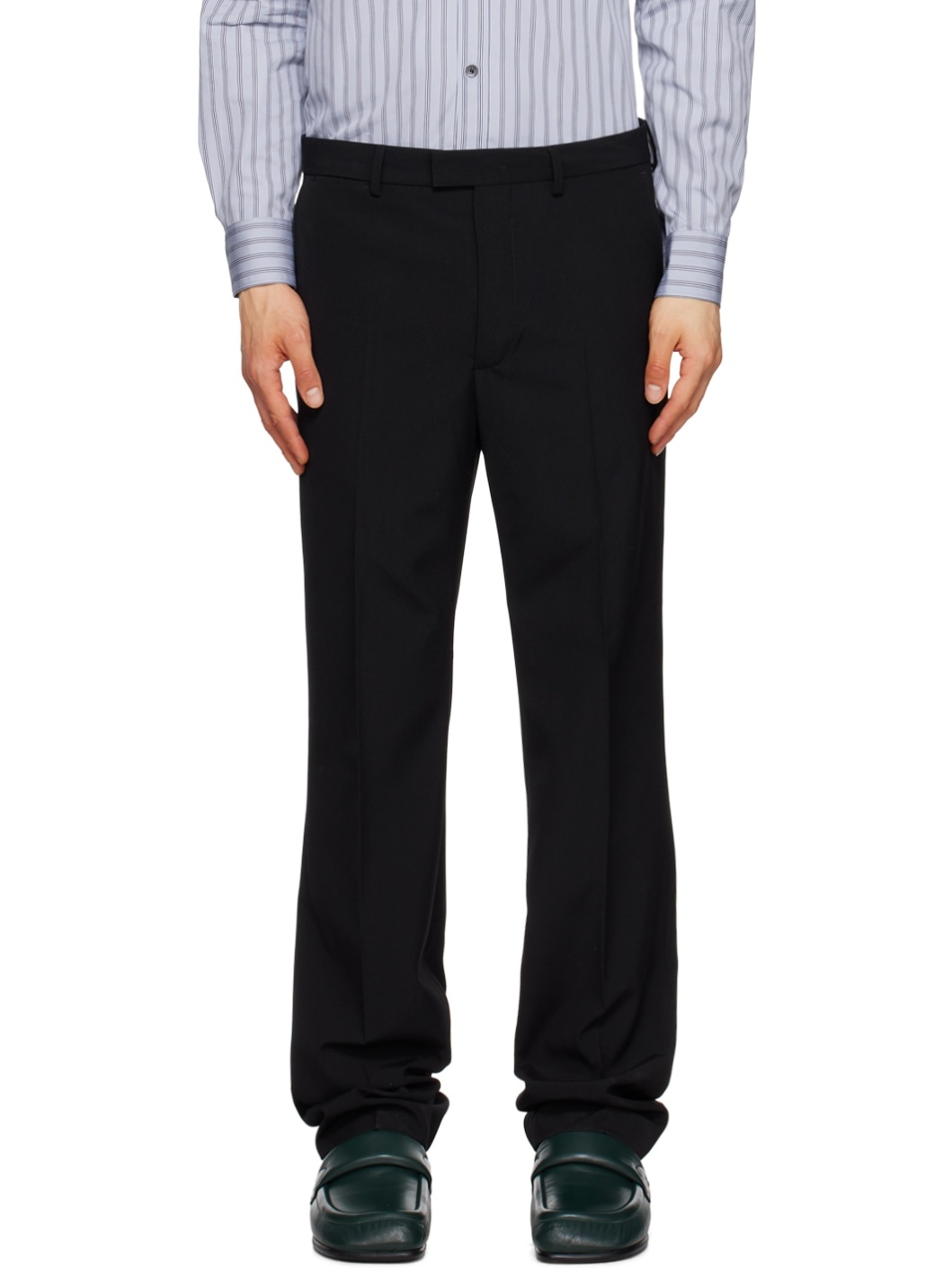 Black Creased Trousers - 1