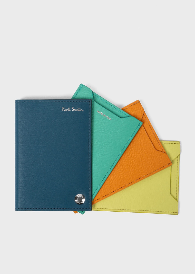 Paul Smith Straw-Grain Leather Pivot Card Holder outlook