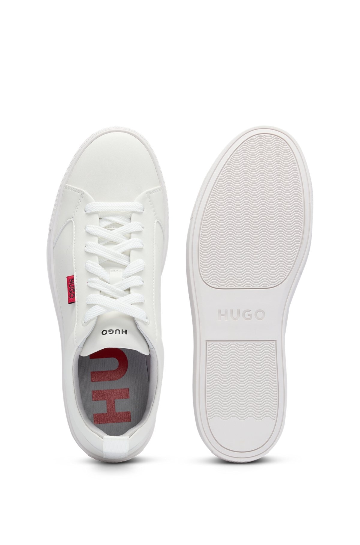 CUPSOLE TRAINERS IN FAUX LEATHER WITH LOGO FLAG - 4