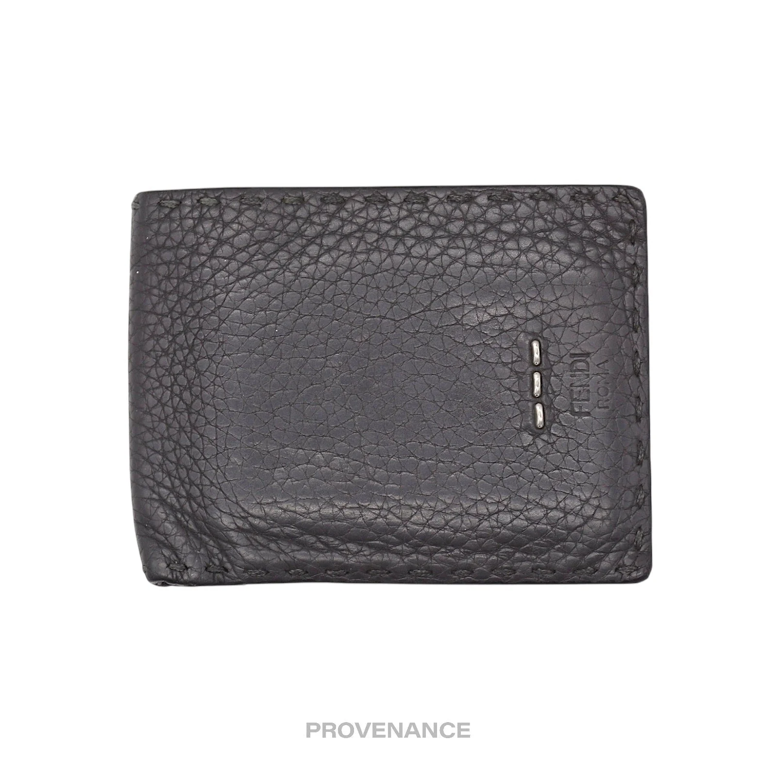 Fendi Selleria Horizontal Wallet - Charcoal Roman Leather - 1