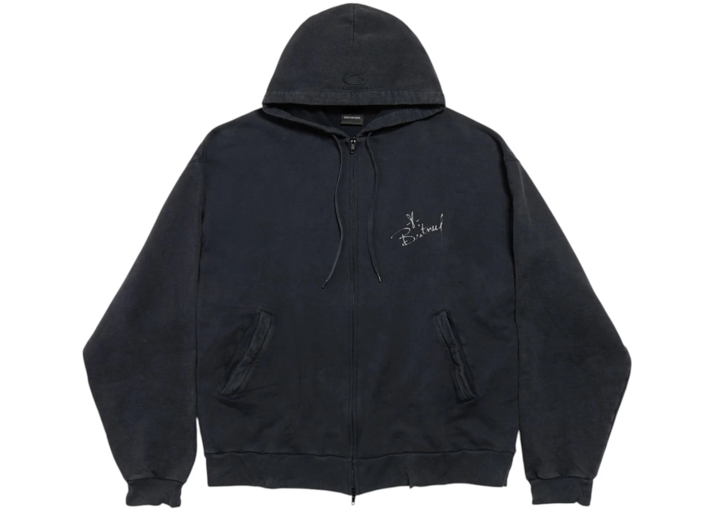 Balenciaga Music Britney Spears Series Oversized Zip-Up Hoodie Faded Black/Blue - 1