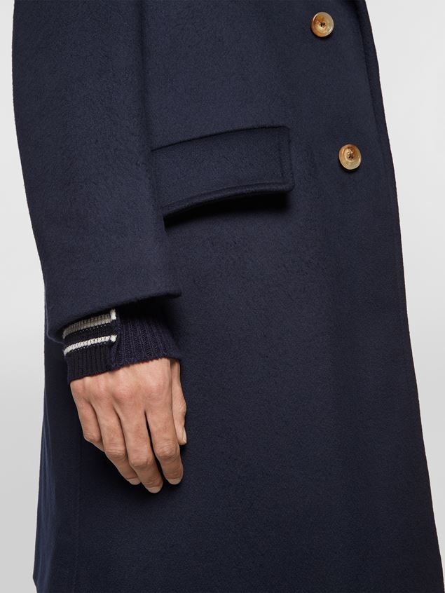 SINGLE-BREASTED COAT IN WOOL DRAP - 4