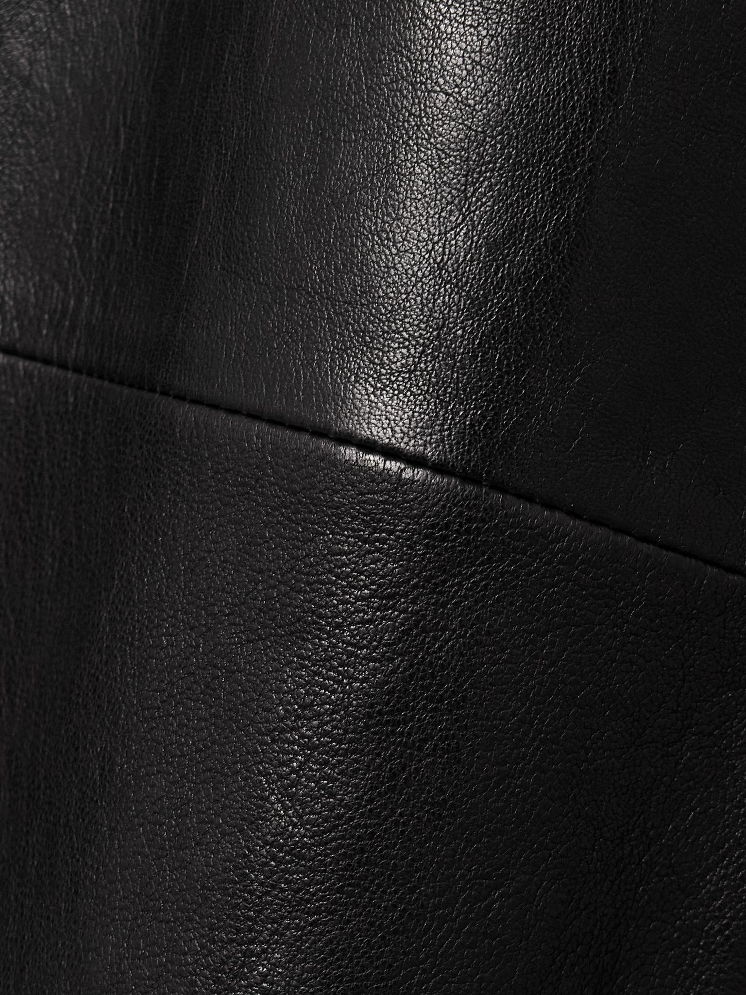 The Avery paneled leather midi skirt Black - 5