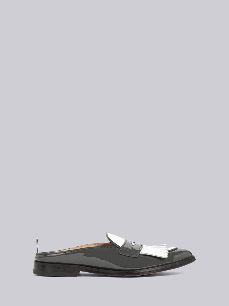 Soft Patent Kilt Varsity Penny Loafer Mule - 1