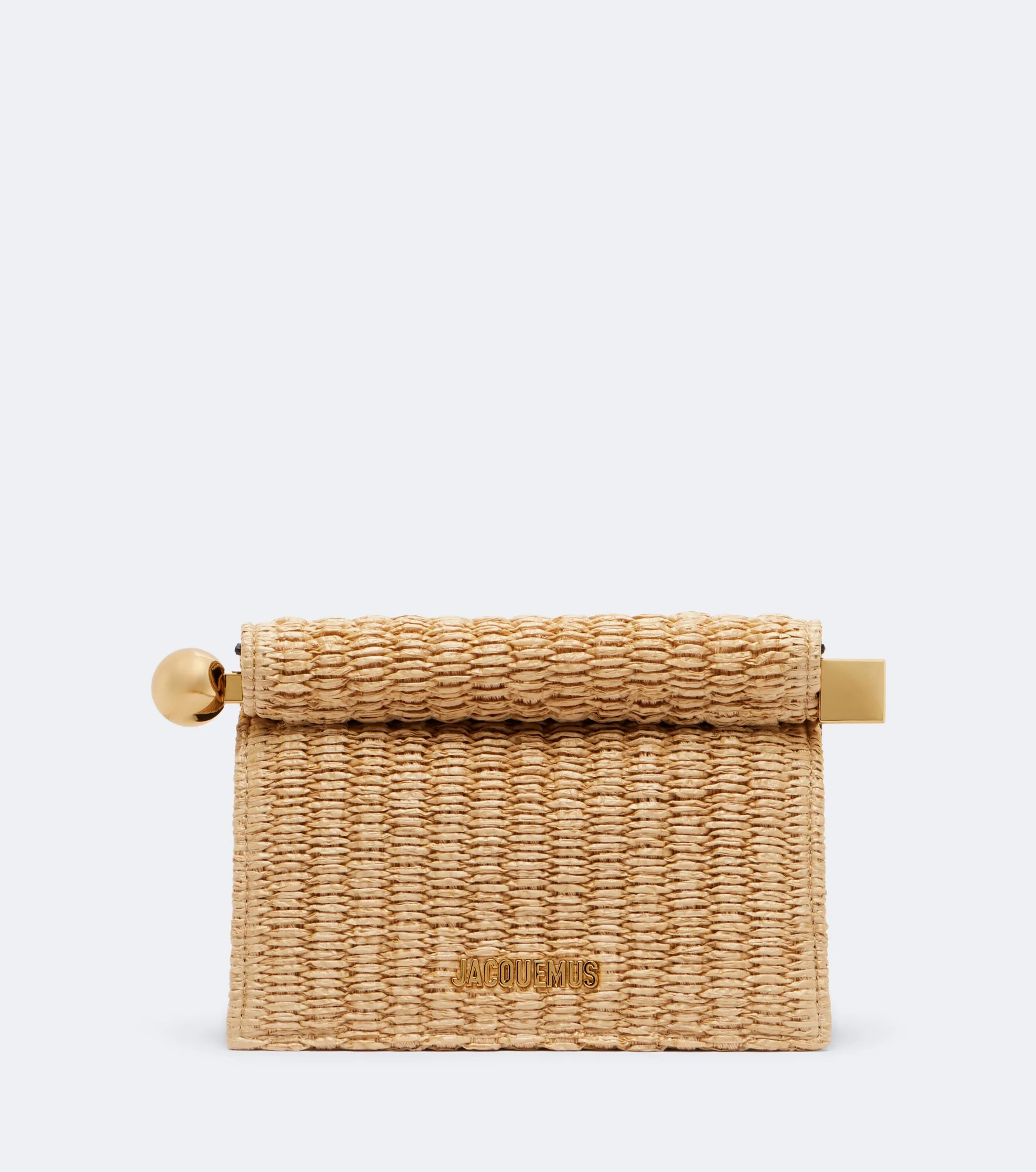 Rond Carré Small raffia clutch - 1
