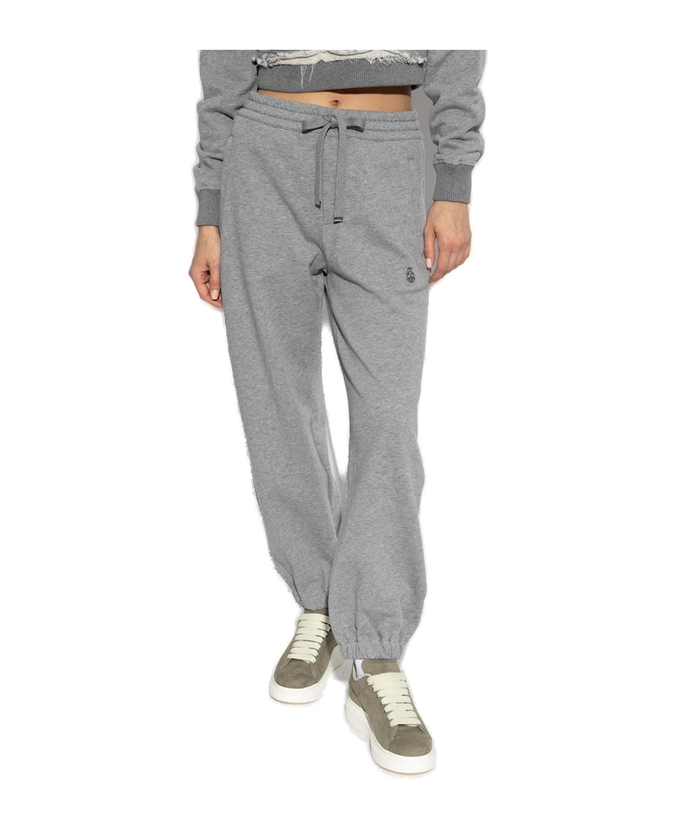 Skull Embroidered Tapered Sweatpants - 2