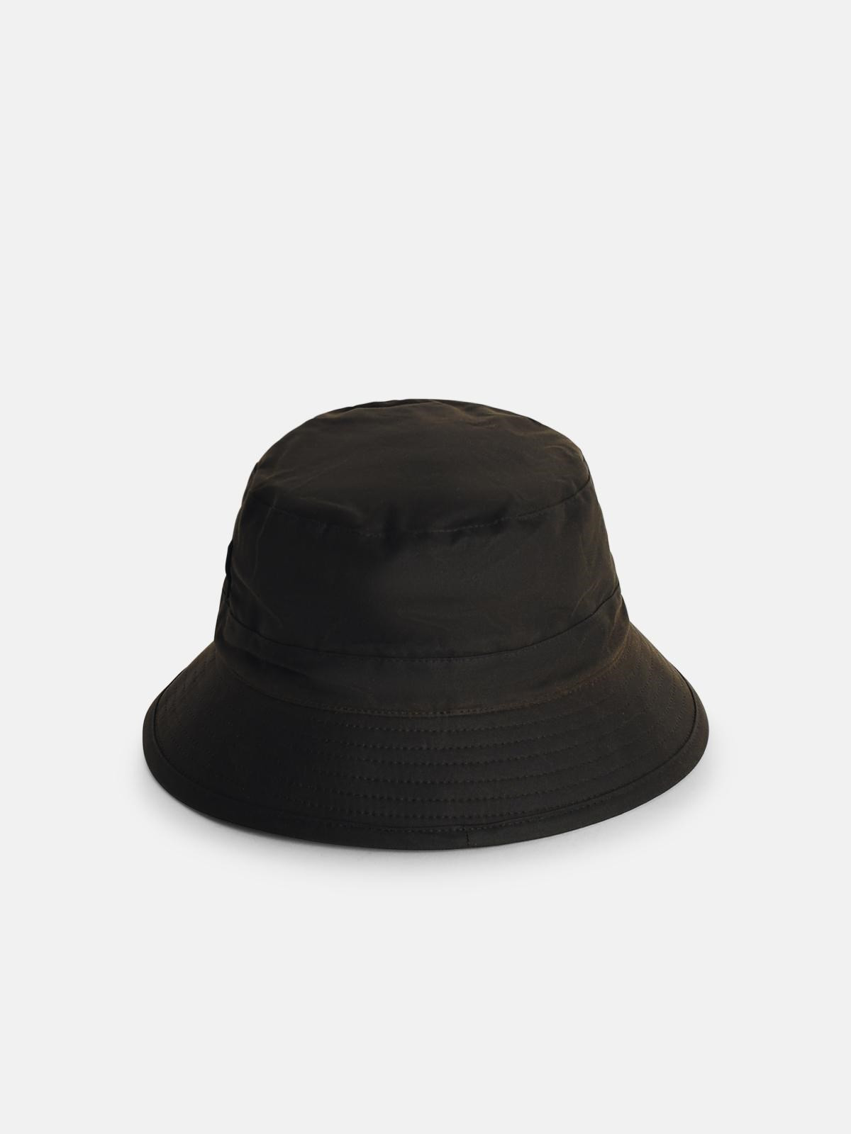 DARK GREEN WAXED COTTON HAT - 3