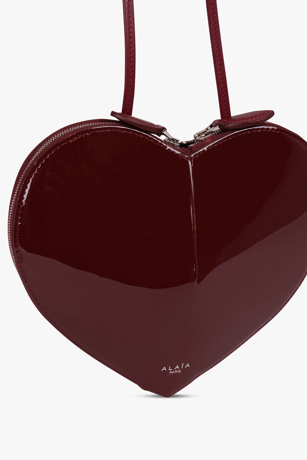 LE COEUR PATENT HEART SHAPED BAG | GARNET RED - 4