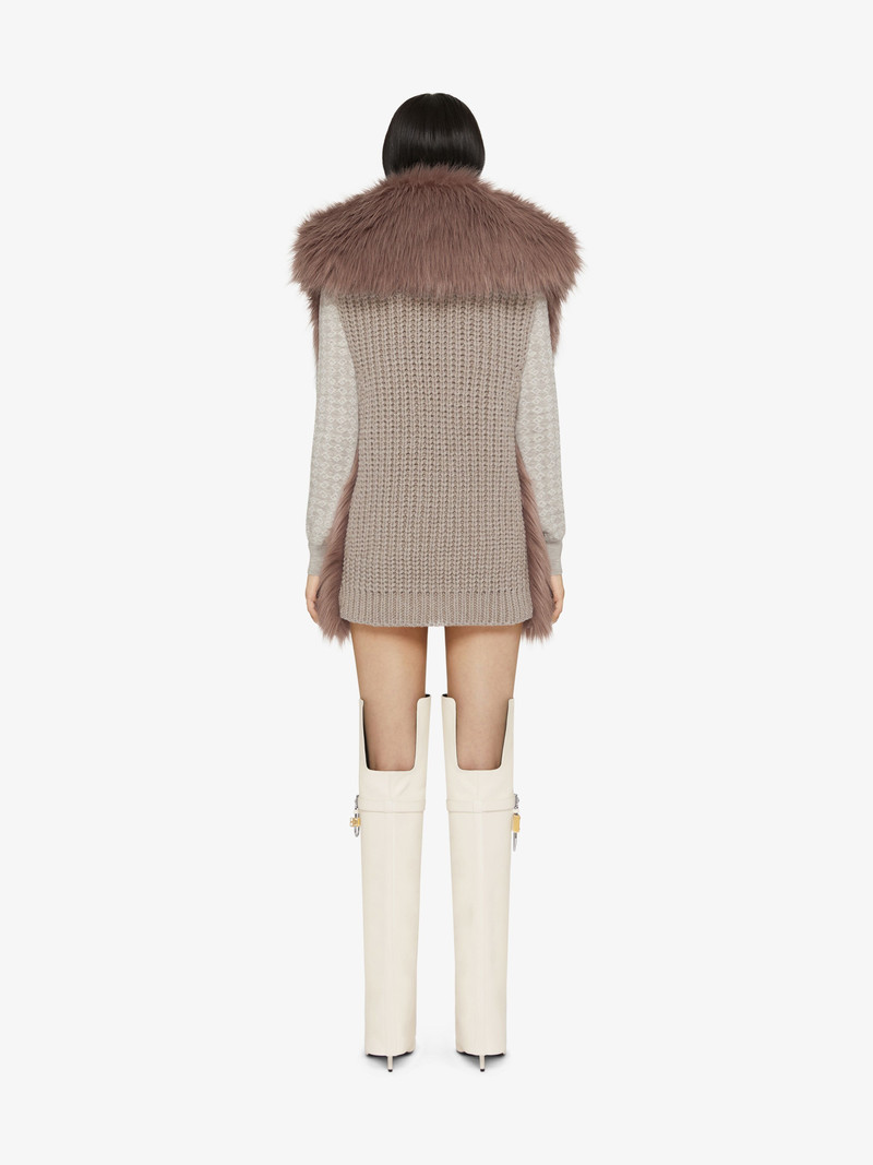 SLEEVELESS JACKET IN FAUX FUR AND KNIT 3